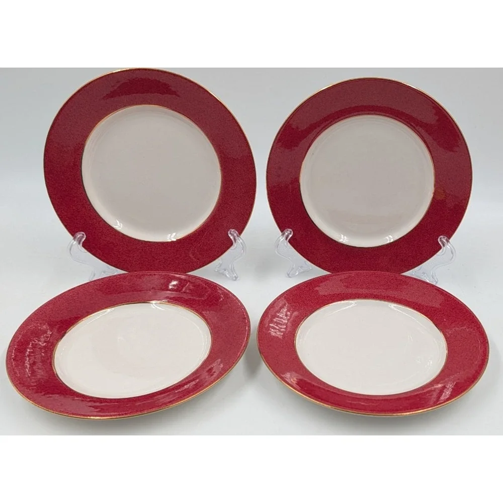 Nikko Riviera Red Bread Plates 6 3/8
